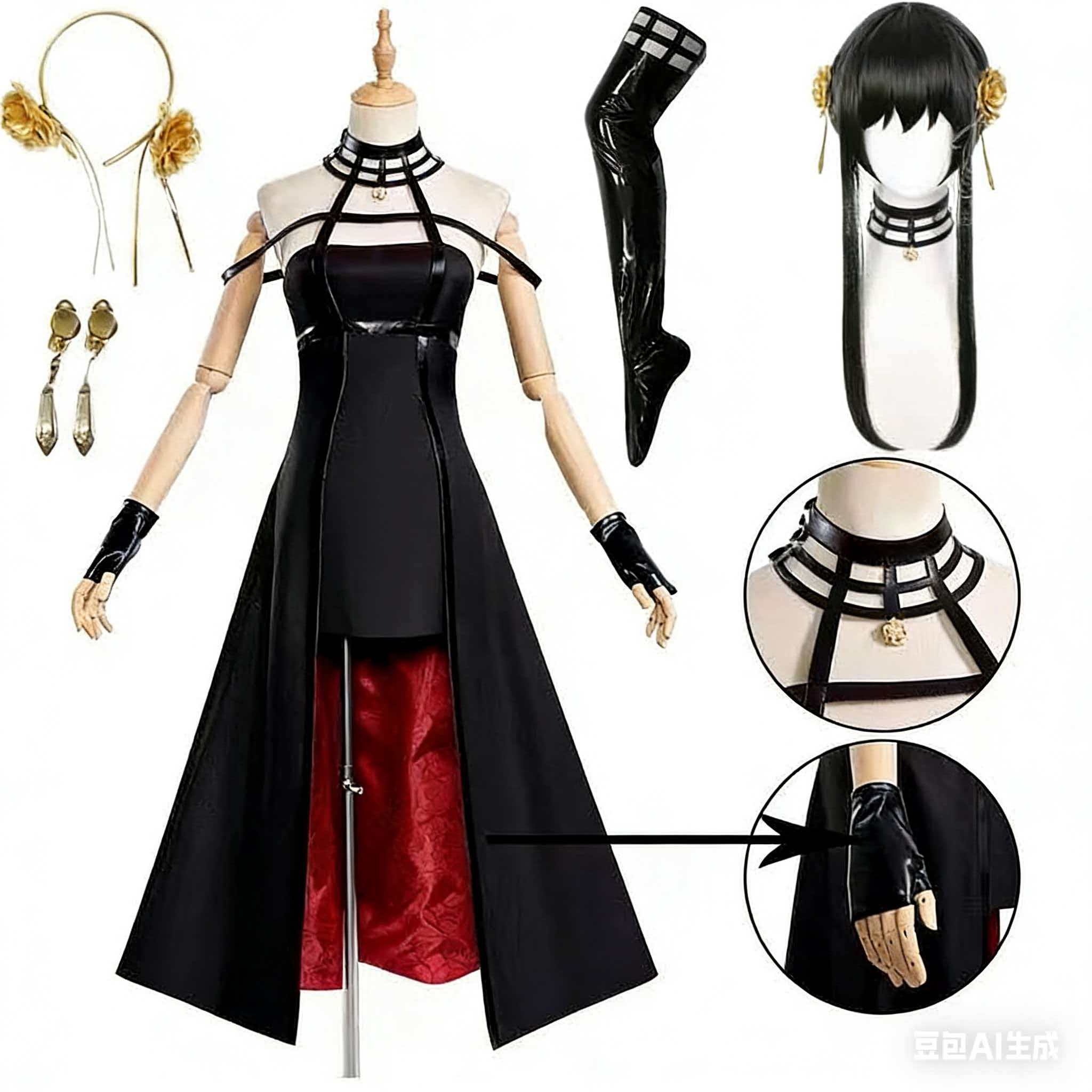 Anime Cosplay Yor Forger - Fantasia Cosplay Yor Forger: Faixa de